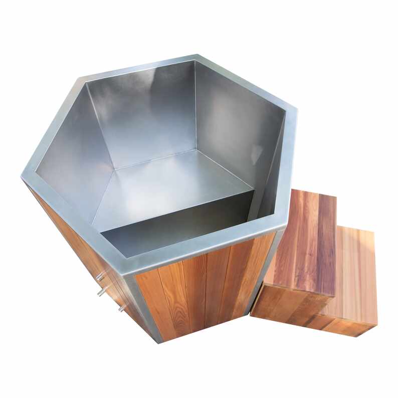 Bak Mandi Cedar Cold dengan Tangga Akses