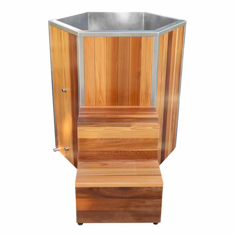 Bak Mandi Cedar Cold dengan Tangga Akses